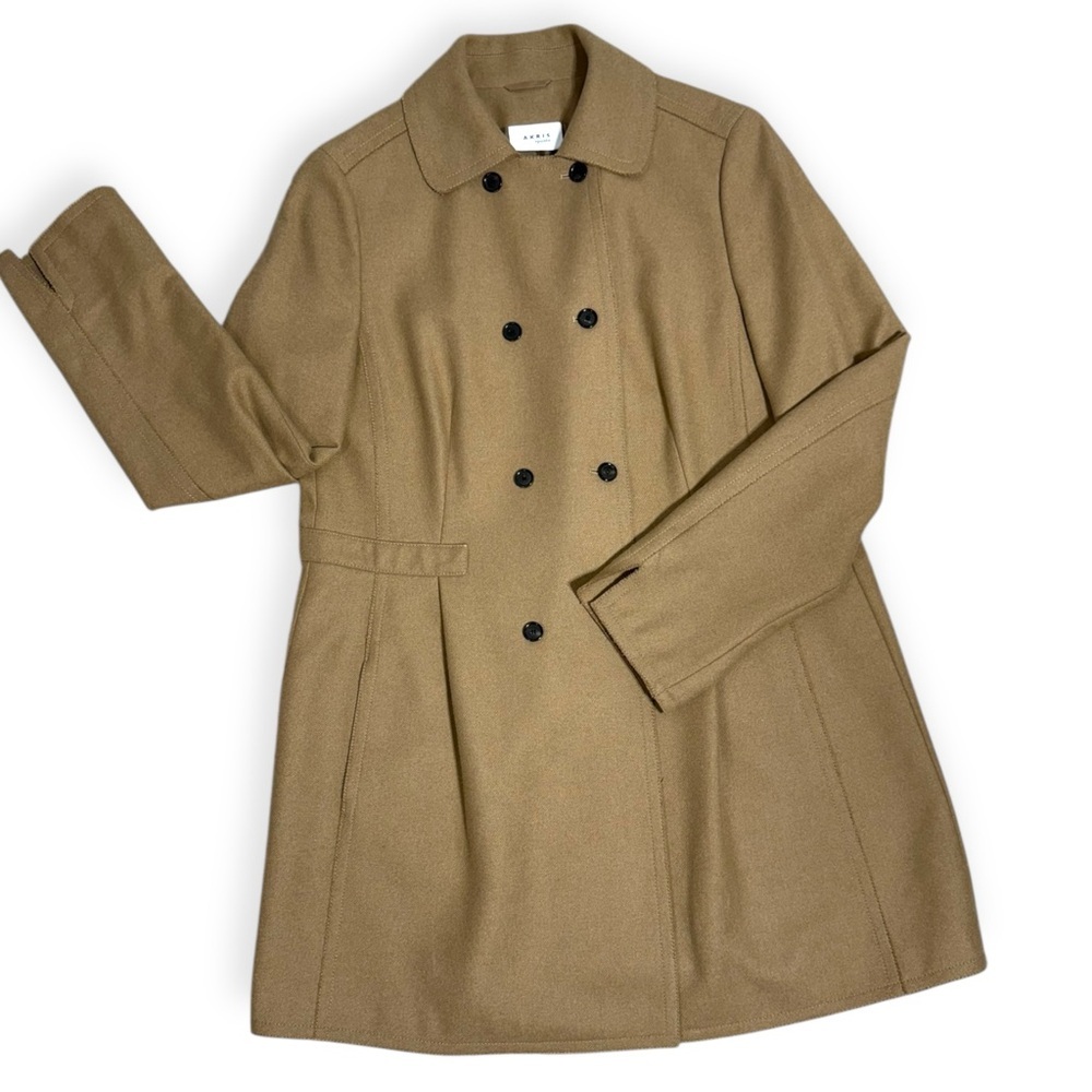 Akris punto wool angora camel tan double breasted peacoat US 12 FR 45 D 42 CBK - Picture 9 of 16